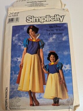 Disney Snow White Costume Pattern Simplicity 7735 Girls & Misses 6/8